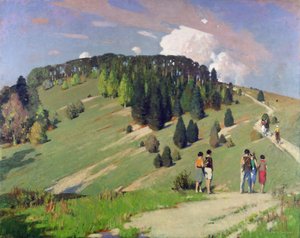 Caminhantes em Goodwood Downs de George F. Henry