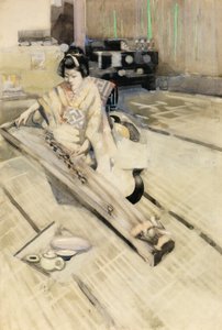 O tocador de Koto, Tóquio de George F. Henry