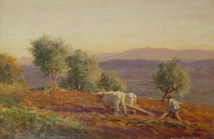 Onde Virgil Sang, o homem arando, 1912 de George Faulkner Wetherbee