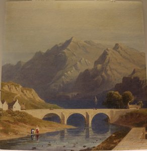 Vista de Fort Augustus, Caledonian Canal, c.1830 (aguarela sobre papel) de George Fennel Robson