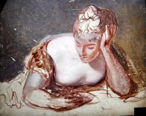 Girl Reading, c.1850 (óleo a bordo) de George Frederic Watts