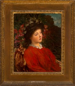 Retrato de Eveleen Tennant (mais tarde Sra. F.W.H. Myers) 1876 (óleo sobre tela) de George Frederic Watts