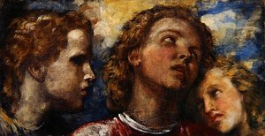 Esboço de três cabeças (óleo sobre tela)