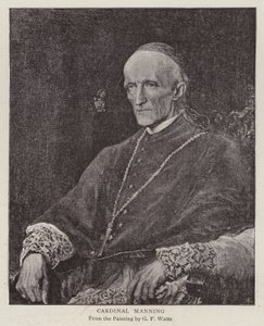 Henry Edward Manning, cardeal católico inglês e arcebispo de Westminster (litho) de George Frederick (after) Watts