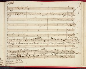 Pontuação original para o último Oratório de Handel, Jephtha