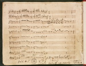Partitura original do último fólio da ópera 