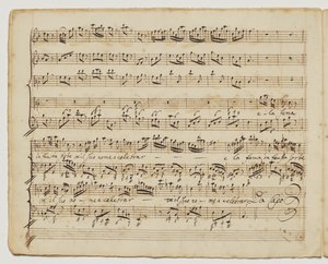 Preggio é sol d &39;un alma forte, f.6v de "Aditionall [sic] canções para Rinaldo", c.1717