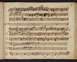 R.M.20.f.2 f.37r, partitura autógrafo do Messias, mostrando ‘pifa’ ou sinfonia pastoral