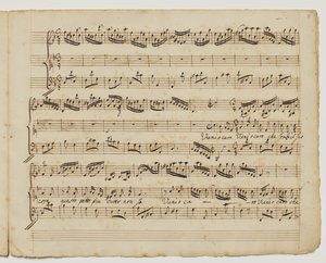 Venha querida que sem o seu núcleo, f.7r de "Aditionall [sic] canções para Rinaldo", c.1717