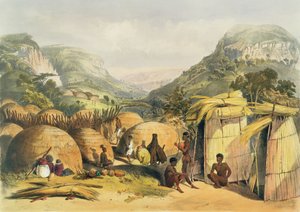 Inanda Kraal, Natal, prato 25 do The Kafirs Illustrated, 1849