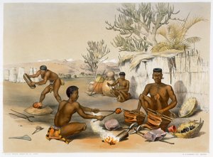 Ferreiros Zulu no trabalho, 1849 de George French Angas