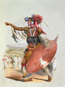 Guerreiro Zulu, Utimuni, sobrinho de Chaka, o falecido rei Zulu, 1849