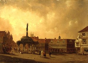 Vista de The Cornhill, Ipswich (óleo sobre tela)