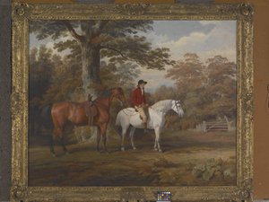 Hunter And Huntsman (óleo sobre tela) de George Garrard