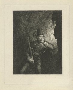 Assaltante armado numa caverna
