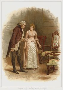 Sophia, Lady Newdegate, e Sir Roger (cor litho) de George Goodwin Kilburne