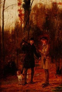 Dois Homens a Disparar um Galinhola de George Goodwin Kilburne