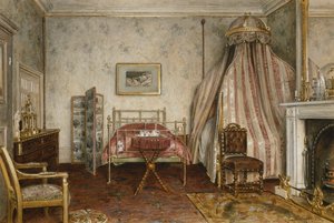 Vista do quarto onde Napoleão III morreu, Camden Place, Chislehurst, Kent, 1873