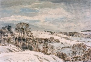 Inverno em Wensleydale (lápis e aquarela sobre papel)