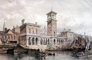 Billingsgate Wharf and Market, Londres, 1851 de George Hawkins