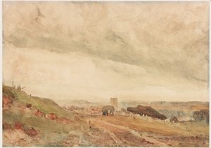 Richmond, Yorkshire (lápis e aquarela sobre papel (colado no cartão))