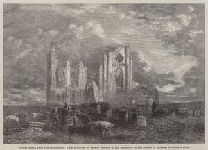 Abadia de Whitby, do Adro da Igreja, na Exposição da Sociedade de Pintores em Aquarelas de George Haydock Dodgson