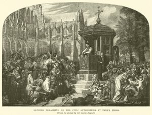 Latimer pregando às autoridades cívicas em Pauls Cross de George Hayter
