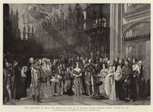 O batizado de HRH O príncipe de Gales na capela de São Jorge, Castelo de Windsor, 25 de janeiro de 1842 de George Hayter