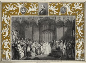 O casamento da rainha Vitória e do príncipe Alberto de Saxe-Coburg e Gotha no palácio de St. James, 10 de fevereiro de 1840