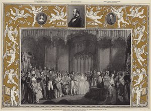 O casamento da rainha Vitória e do príncipe Alberto de Saxe-Coburg e Gotha no palácio de St. James, 10 de fevereiro de 1840