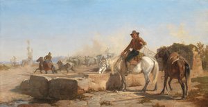 Um Buttero regando seu cavalo na Campagna Romana, 1853