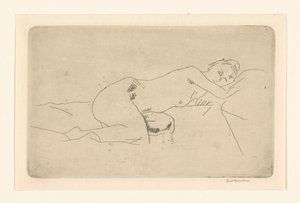 Nu feminino reclinado de George Hendrik Breitner (signed by artist)