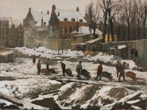 Local de construção em Amsterdã, c. 1902 de George Hendrik Breitner