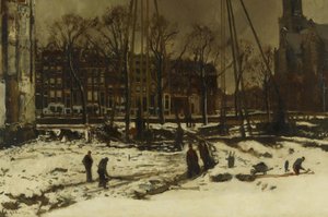 Obras na Raadhuisstraat no inverno de George Hendrik Breitner