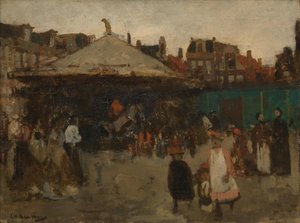 Feira popular na Praça Haarlemmerplein de George Hendrik Breitner