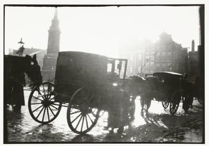 Carruagens na Praça Dam em Amesterdão de George Hendrik Breitner