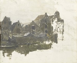 Armazéns no Teertuinen no Prinseneiland, Amsterdã de George Hendrik Breitner