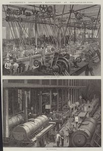 Fabricação de locomotivas de Stephenson em Newcastle-on-Tyne de George Henry Andrews