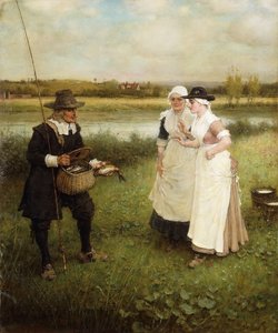 Isaac Walton e as Milkmaids, 1888 de George Henry Boughton
