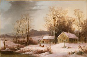 Quinta no inverno 1860 (Óleo sobre tela) de George Henry Durrie