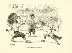 O Loup combateu com ferocite (litografia) de George Henry Thompson