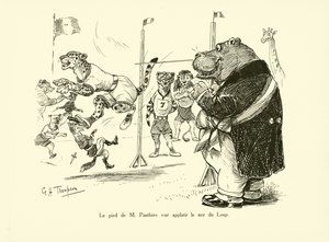 O pé do Sr. Pantera achatou o nariz do Lobo (litografia) de George Henry Thompson