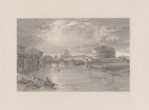 Roma; Ponte e Castelo de St. Angelo no Tyber de George Hollis