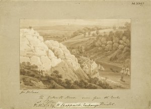 Hotwell House from Clifton Rocks, c.1815 (lápis e aquarela sobre papel) de George Holmes
