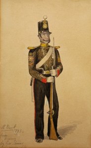 Sargento de Cor da Artilharia Marinha Real, 1854 (wc no papel)