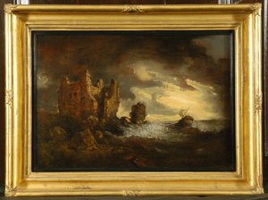 Castelo Peele em uma tempestade de 1805