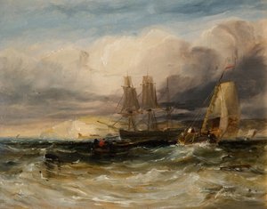 No Tâmisa - Forte de Tilbury, 1840. de George Hyde Chambers