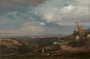 Tempestade que se aproxima das colinas de Alban, 1871. de George Inness