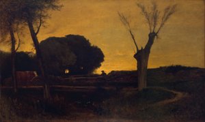 Noite em Medfield, Massachusetts, 1875. de George Inness