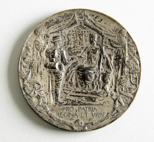 Medalha para comemorar o regresso dos Voluntários da Cidade Imperial da Guerra do Javali de George James Frampton